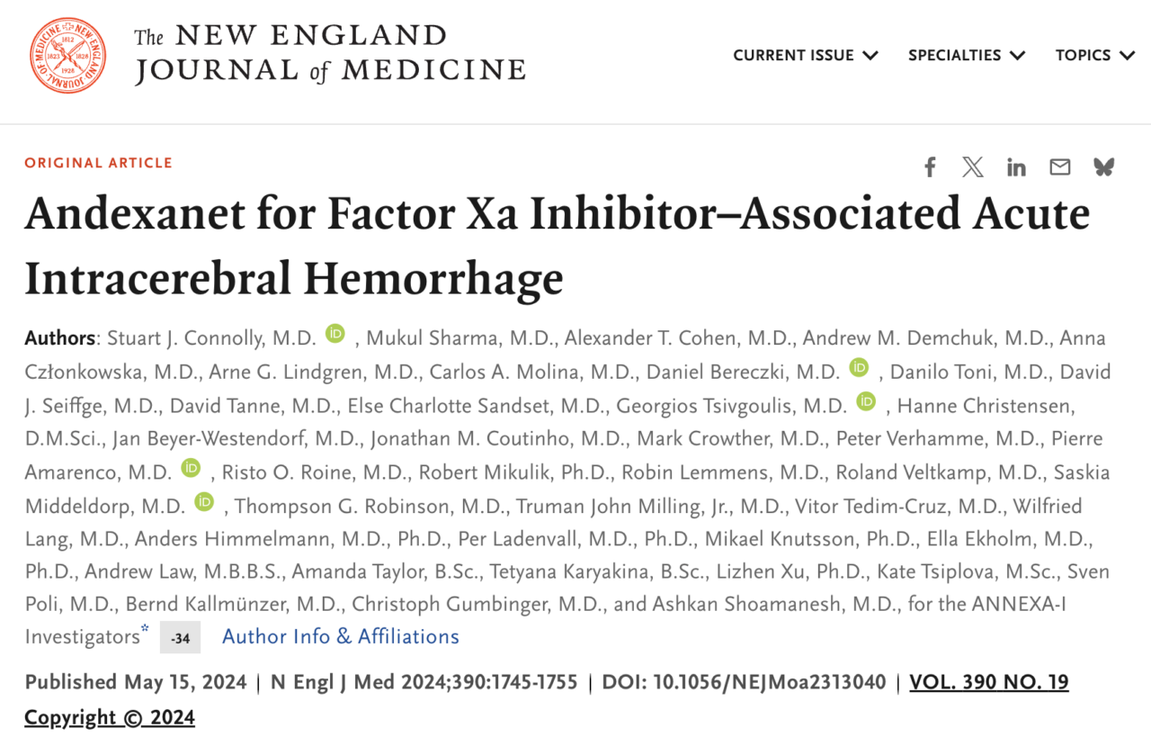 Jon Faldasz about Andexanet for Factor Xa Inhibitor–Associated Acute Intracerebral Hemorrhage
