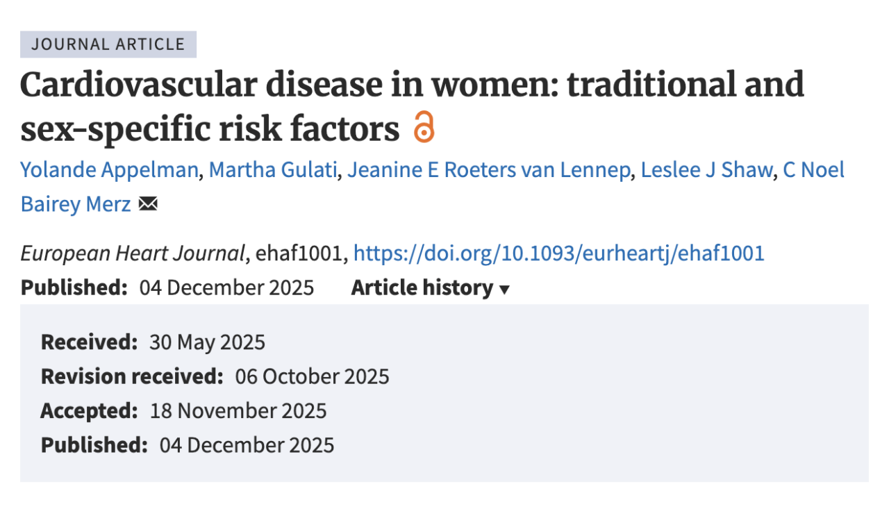 Wilfried Dinh: Female CVD Risks Measurement - Why It's not Smaller Than We Used to Think