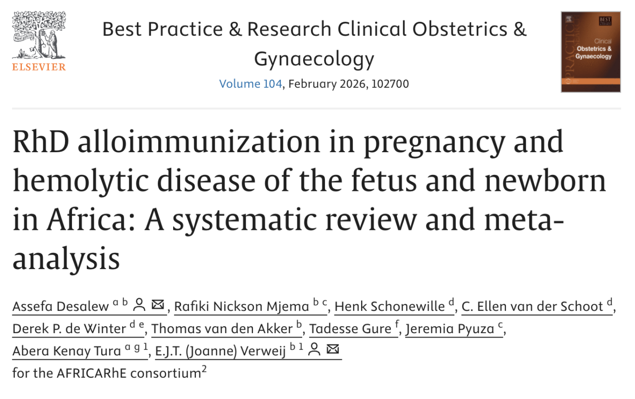 Assefa Desalew and Colleagues Latest Research: RhD Alloimmunization in Pregnancy and HDFN