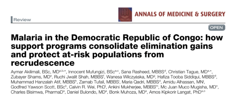 Aymar Akilimali on Malaria in the Democratic Republic of Congo 1 Aymar Akilimali on Malaria in the Democratic Republic of Congo