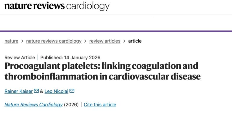 Leo Nicolai and Rainer Kaiser Link Procoagulant Platelets and Thromboinflammation in CVD