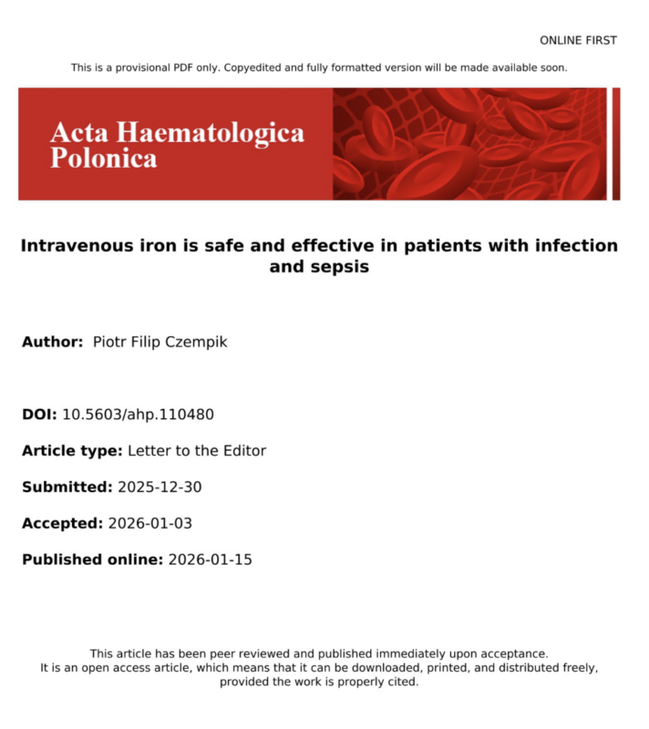 Piotr Czempik Shares His Latest Contribution to Acta Haematologica Polonic