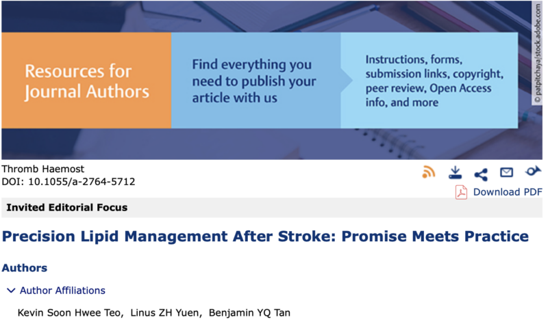 Benjamin YQ Tan on Precision Lipid Management After Stroke