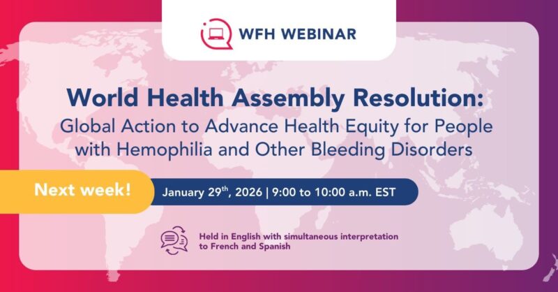 Harshal Kale Invites You to WFH Webinar on World Health Assembly Resolution on Bleeding Disorders