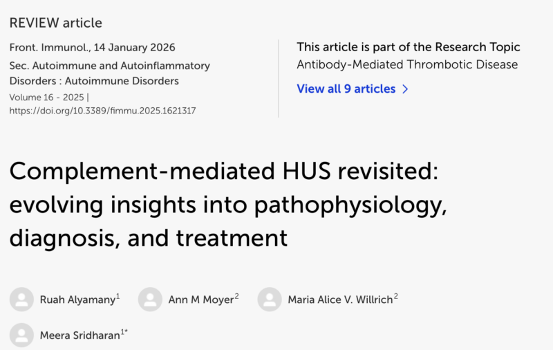 Ruah Alyamany on Complement Mediated HUS 1 Ruah Alyamany on Complement Mediated HUS