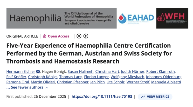 Wolfgang Miesbach on GTH Certification Program for Haemophilia Centres in German-Speaking Countries