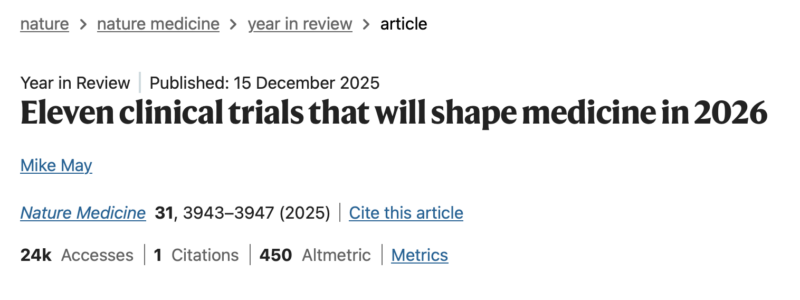 Natalie Arnold on 11 Clinical Trials That Will Shape Medicine in 2026 1 Natalie Arnold on 11 Clinical Trials That Will Shape Medicine in 2026