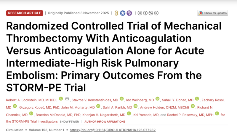 Abdulrahman Katib on STORM-PE Results In Favour of Thrombectomy in PE