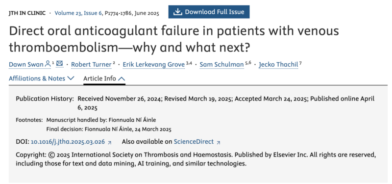 Jecko Thachil on 'Break Through' Thrombosis Despite DOAC Use