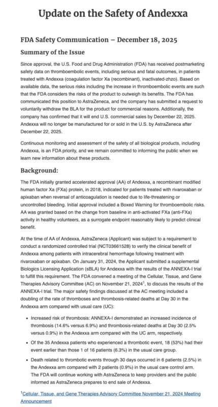 Michael Makris Shares an Update on The Safety of Andexxa