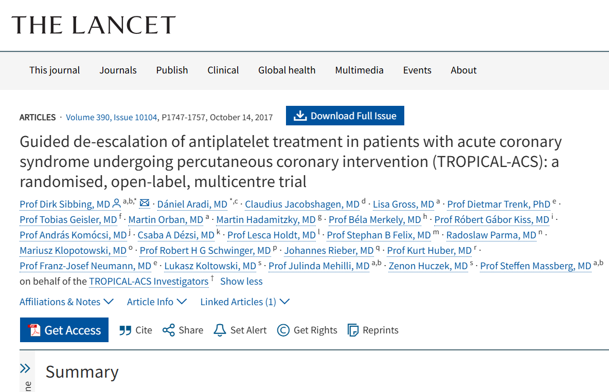 Dirk Sibbing: DAPT-Deescalation Works, Also in ACS Patients With High Thrombotic Risk 1 Dirk Sibbing: DAPT-Deescalation Works, Also in ACS Patients With High Thrombotic Risk