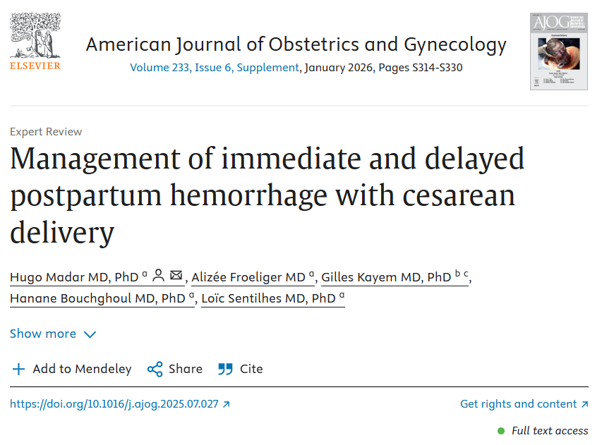 Hugo Madar: Management of Postpartum Haemorrhage in the Context of Caesarean Section