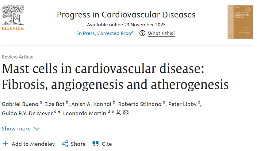 Peter Libby: Mast Cells in Cardiovascular Disease