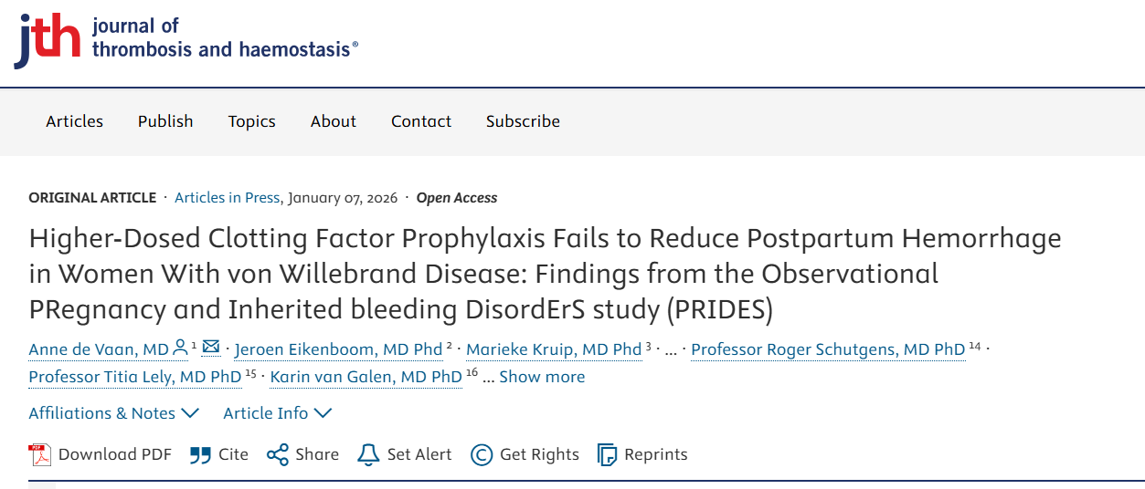 Higher-Dose Clotting Factor Prophylaxis Does Not Reduce Postpartum Hemorrhage in Women with von Willebrand Disease