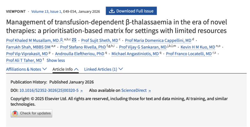 Khaled Musallam on Management of Transfusion-Dependent β-Thalassaemia in LMICs 1 Khaled Musallam on Management of Transfusion-Dependent β-Thalassaemia in LMICs
