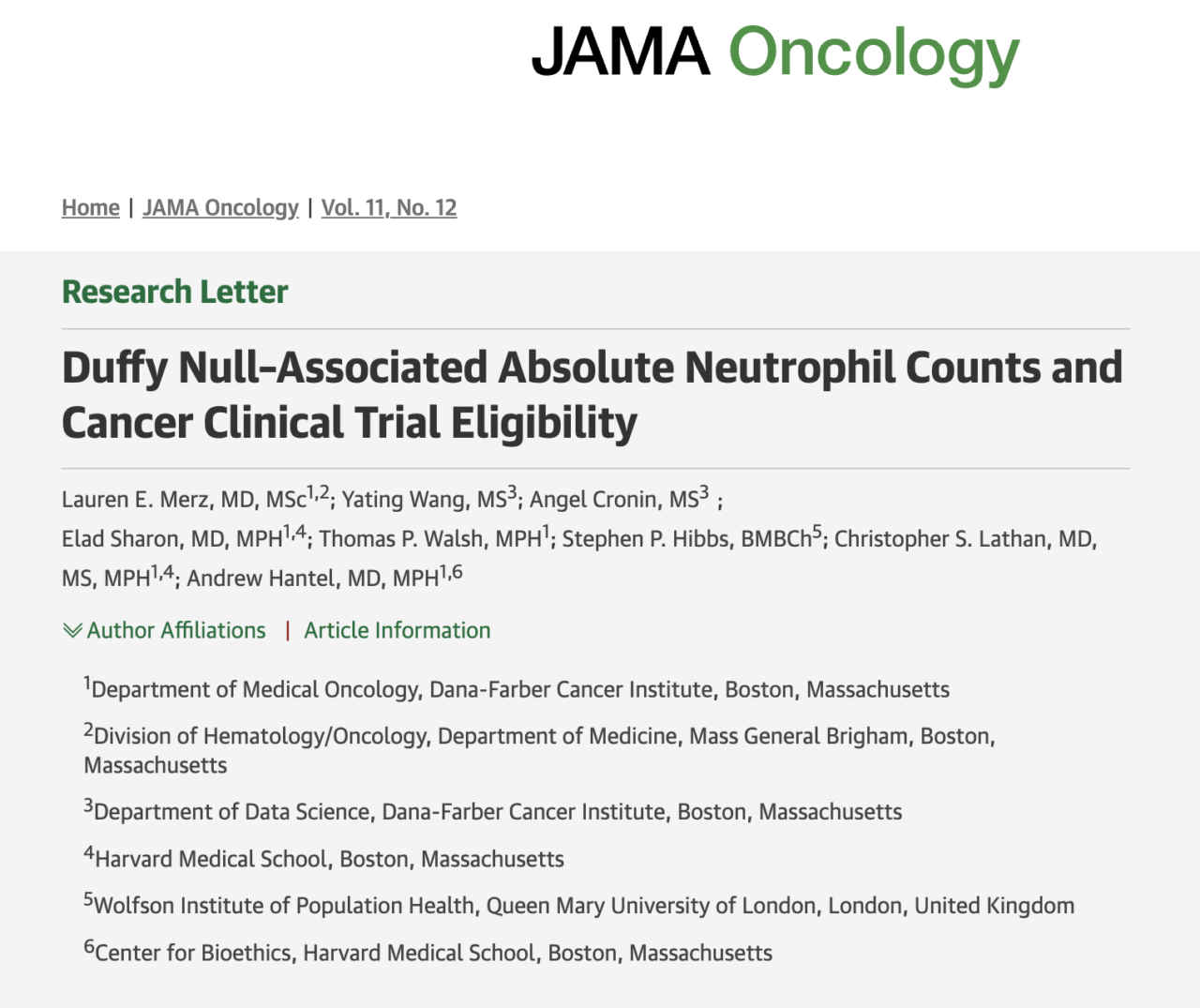Elad Sharon and Colleagues: How a Common Trait Unfairly Excludes Black Patients from Cancer Trials 2 Elad Sharon and Colleagues: How a Common Trait Unfairly Excludes Black Patients from Cancer Trials
