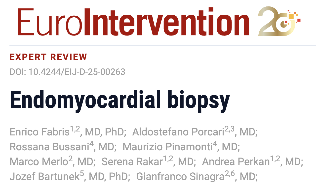 Davide Capodanno: We Begin This Year With an Expert Review on Endomyocardial Biopsy 1 Davide Capodanno: We Begin This Year With an Expert Review on Endomyocardial Biopsy