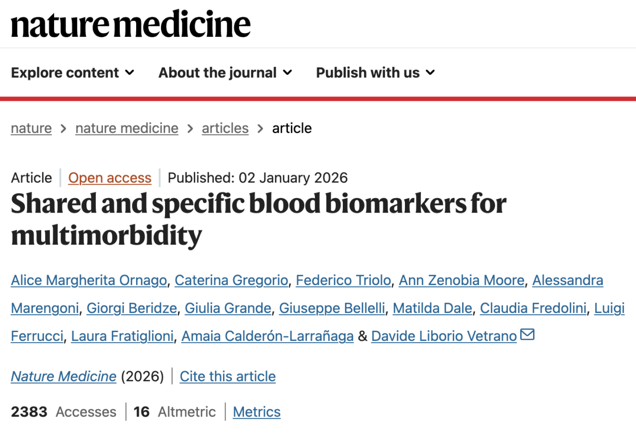 Davide Liborio Vetrano: Metabolic Dysregulation as the Core Signature of Multimorbidity