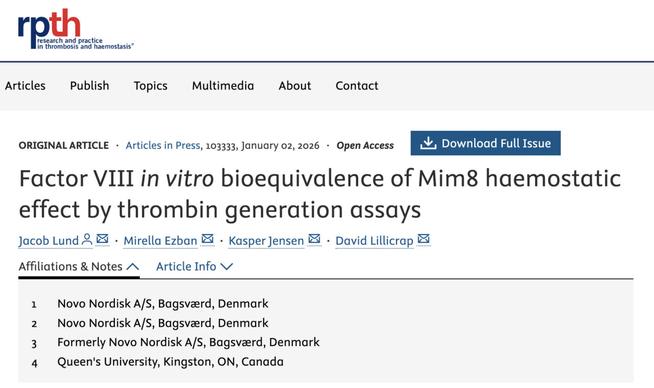 Flora Peyvandi: Factor VIII in Vitro Bioequivalence of Mim8 Haemostatic Effect