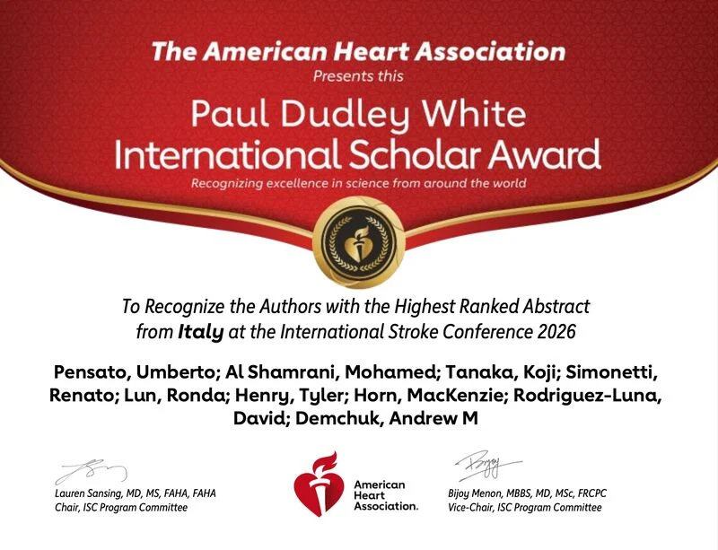 ISC26 Paul Dudley White International Scholar Award Presented to Umberto Pensato and Team