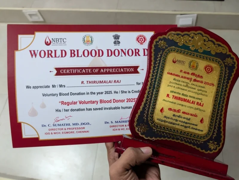 Thirumalai Raj R: 35 Donations, 13 Years of Service, Turned Away for Riding a Bike