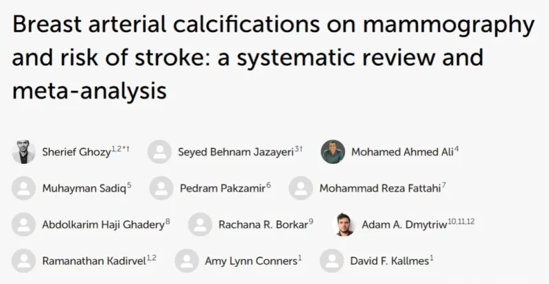 Mohammad Reza Fattahi: Breast Arterial Calcifications as a Marker of Stroke Risk in Women