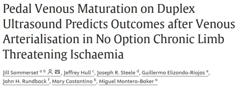Jan Sloves։ Pedal Venous Maturation Predicts Limb Salvage in No‑Option CLTI