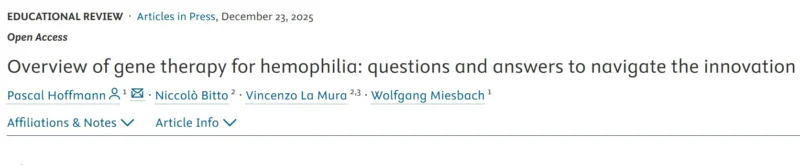 Wolfgang Miesbach: Adenoassociated Virus-Based Gene Therapy for Haemophilia