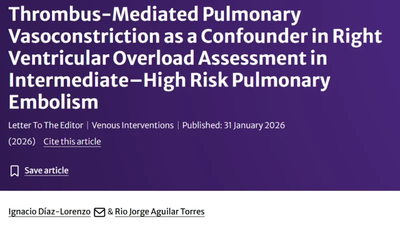 Ignacio Diaz Lorenzo: Reflecting on the Management of Acute Pulmonary Embolism