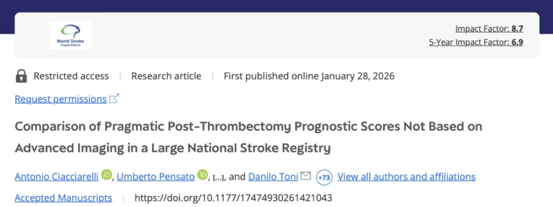 Antonio Ciacciarelli Shares A Comparison of Pragmatic Post-Thrombectomy Prognostic Scores 1 Antonio Ciacciarelli Shares A Comparison of Pragmatic Post-Thrombectomy Prognostic Scores