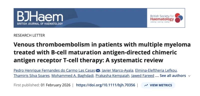 Grigoris Gerotziafas on VTE in MM and BCMA: We Are Pleased to Announce Our New Systematic Review