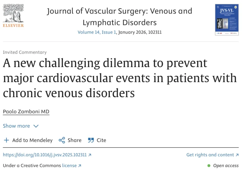Paolo Zamboni's Call For Action For All Vascular Surgeons Interested in CVD