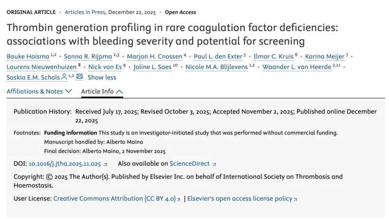 Exploring Thrombin Generation Profiling in Rare Coagulation Factor Deficiencies - JTH