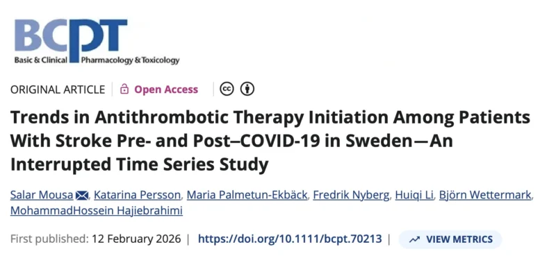 Salar Mousa: Effect of COVID-19 on Initiation of Antithrombotic Therapy Post-Stroke in Sweden