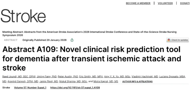 Reza Hosseini Ghomi: A New Tool Predicts The Onset of Dementia After Stroke 1 Reza Hosseini Ghomi: A New Tool Predicts The Onset of Dementia After Stroke