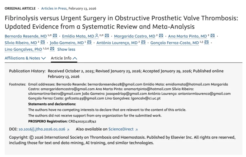 Gonçalo Ferraz Costa: Modern Thrombolytic Strategies and the Risk–Benefit Balance in Valve Thrombosis 1 Gonçalo Ferraz Costa: Modern Thrombolytic Strategies and the Risk–Benefit Balance in Valve Thrombosis