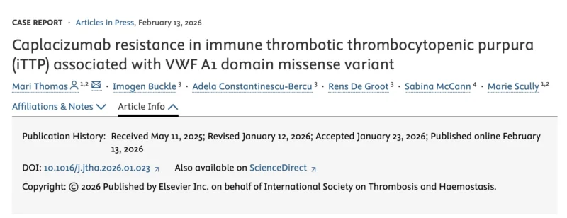 Rens De Groot: The 1st Reported Case of Caplacizumab Resistance 1 Rens De Groot: The 1st Reported Case of Caplacizumab Resistance