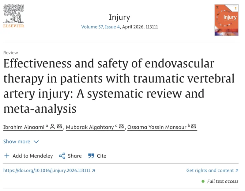 Ossama Mansour: The Safety and Clinical Efficacy of Endovascular Therapy in TVAI
