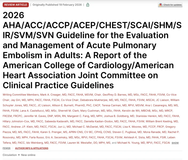 Abdulrahman Nasiri: Significant Shifts In The 2026 AHA/ACC Guidelines for Acute Pulmonary Embolism