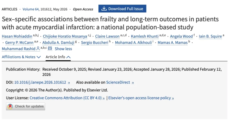 Abdulla A. Damluji: Sex As An Effect Measure Modifier Between Frailty and Outcomes in AMI Patients