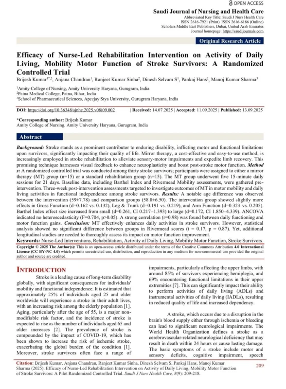 Brijesh Kumar: Stroke Rehabilitation Needs Scalable and Evidence-Based Models