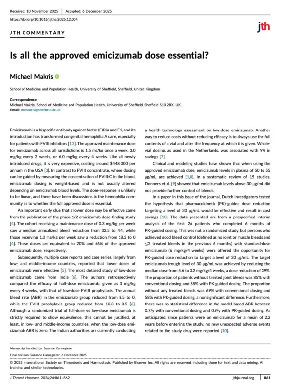 Michael Makris: Lower Doses of Hemlibra May Still Be Effective 1 Michael Makris: Lower Doses of Hemlibra May Still Be Effective