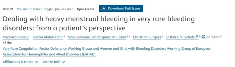 Patient Perspectives on HMB in Women with Very Rare Bleeding Disorders - EAHAD 1 Patient Perspectives on HMB in Women with Very Rare Bleeding Disorders - EAHAD