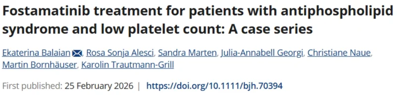 Ekaterina Balaian: Exploring Fostamatinib Use in APS Patients with Thrombocytopenia