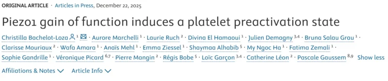 Piezo1 Gain-of-Function Mutation Explains Thromboembolic Complications in Hereditary Xerocytosis - JTH