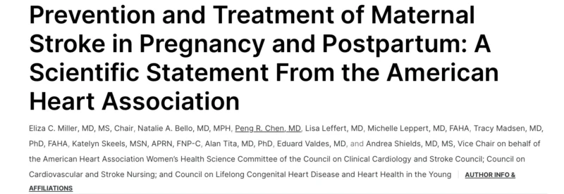 Veronica Sanchez: AHA Scientific Statement on Maternal Stroke in Pregnancy and Postpartum