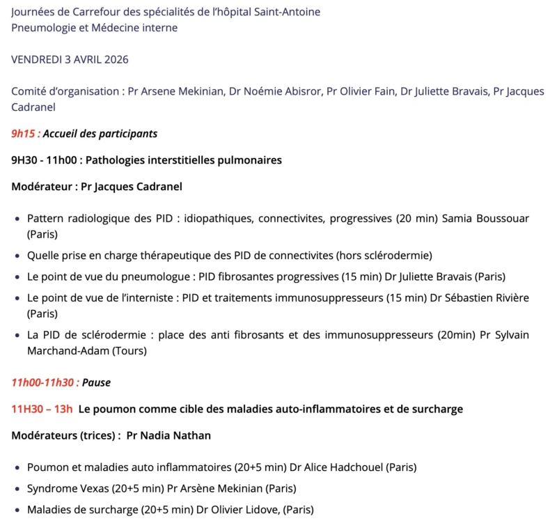 Arsene Mekinian: Multidisciplinary Specialties Forum on Pulmonology and Internal Medicine