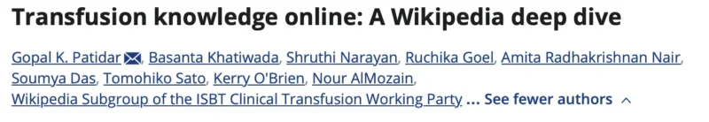 Nour Al-Mozain: Blood Topics on Wikipedia - Scope, Accessibility, and Visibility 1 Nour Al-Mozain: Blood Topics on Wikipedia - Scope, Accessibility, and Visibility