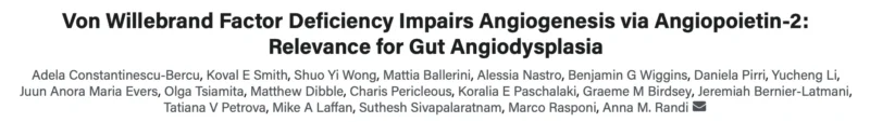 Alan Nurden: Angiodysplasia and Gastrointestinal Bleeding in Von Willebrand Disease