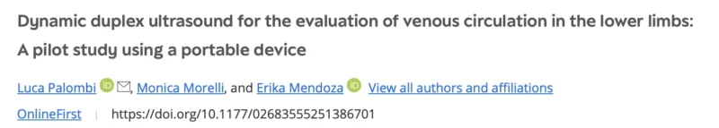 Luca Palombi: Real-Time Assessment of Venous Hemodynamics During Movement With DUS 1 Luca Palombi: Real-Time Assessment of Venous Hemodynamics During Movement With DUS